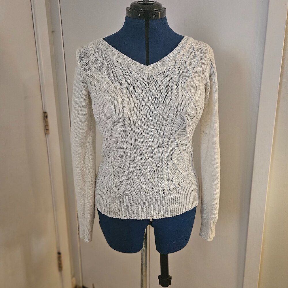 So Brand Cream Knit Sweater, Sz Junior M